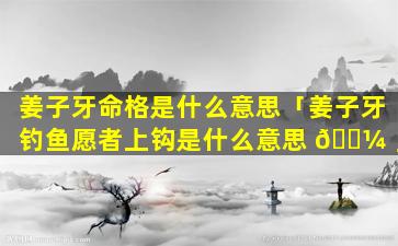 姜子牙命格是什么意思「姜子牙钓鱼愿者上钩是什么意思 🌼 」